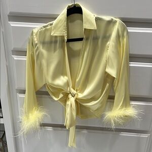 Rumours Studio 54 Feather Tie-Front Blouse